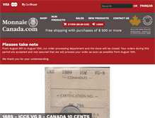 Tablet Screenshot of monnaiecanada.com